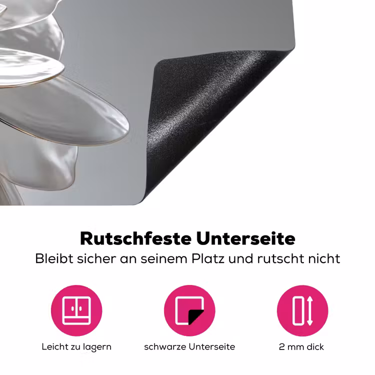 Bloem - Wit - Neutraal Inductie beschermer vinyl 3mm klein -zzzzzzz-lf-onderkant