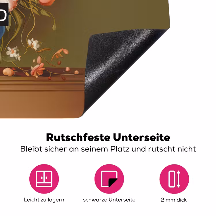 Bloem - Quote - Vintage - Art Inductie beschermer vinyl 3mm klein -zzzzzzz-lf-onderkant