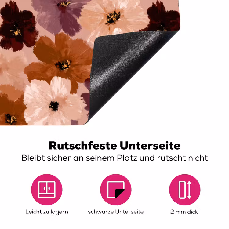Bloemen - Abstract - Aardetinten Inductie beschermer vinyl 3mm klein 276 -zzzzzzz-lf-onderkant