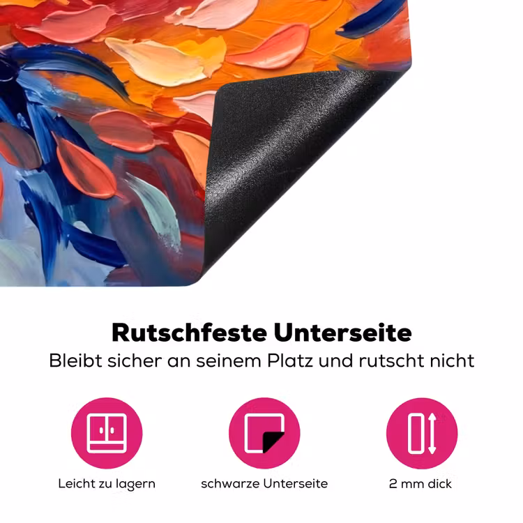 Bloemen - Abstract - Kunst - Modern Inductie beschermer vinyl 3mm klein -zzzzzzz-lf-onderkant