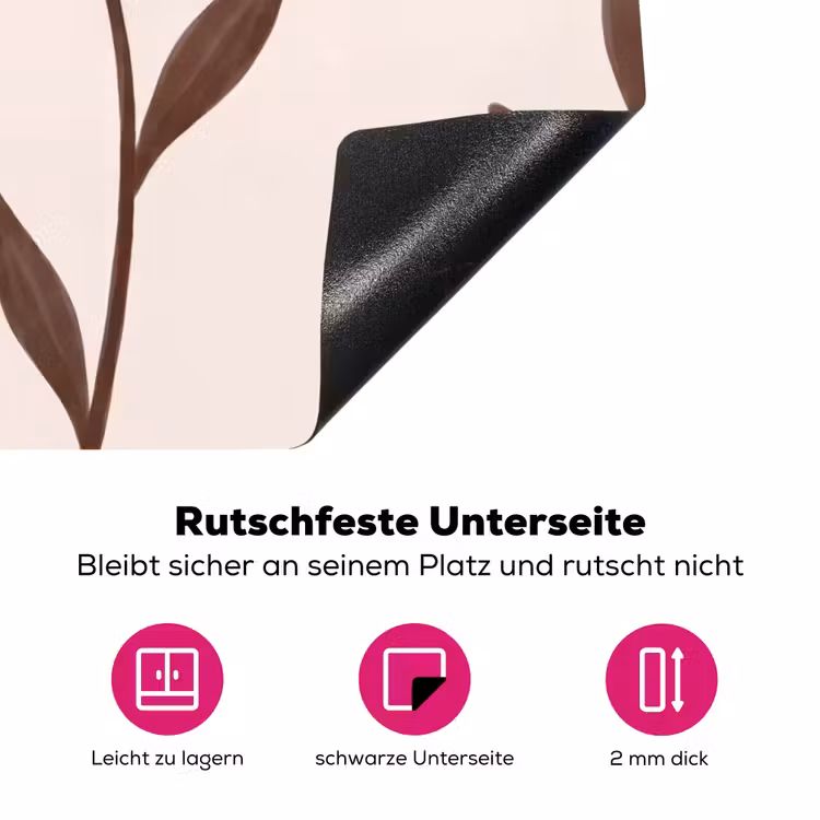 Bloemen - Abstract - Modern - Bruin - Decoratief Inductie beschermer vinyl 3mm klein -zzzzzzz-lf-onderkant