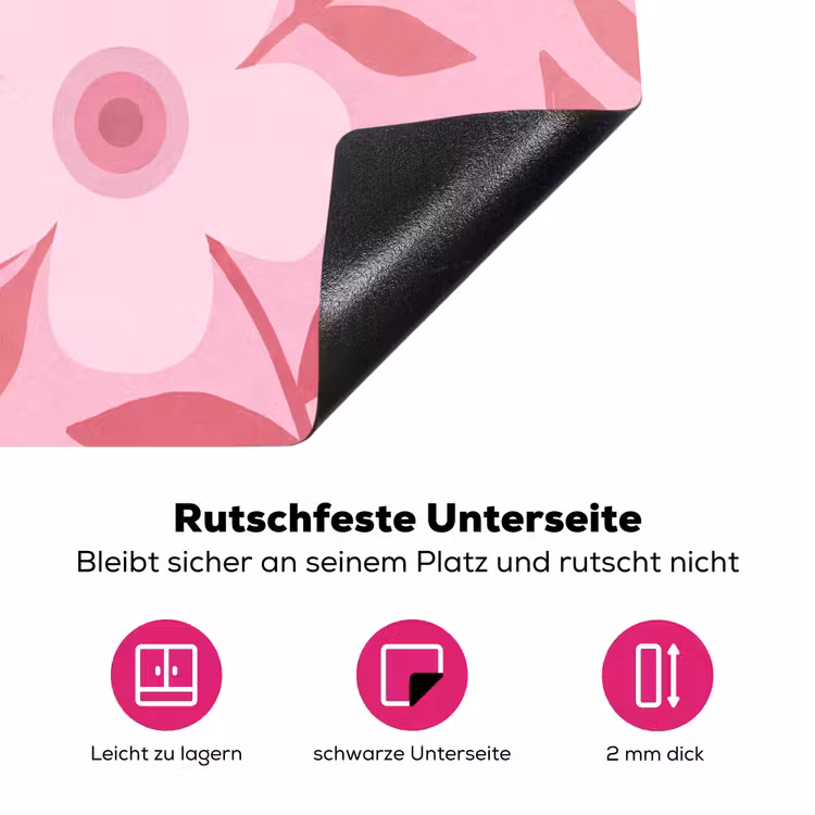 Bloemen - Abstract - Modern - Roze - Natuur Inductie beschermer vinyl 3mm middel -zzzzzzz-lf-onderkant