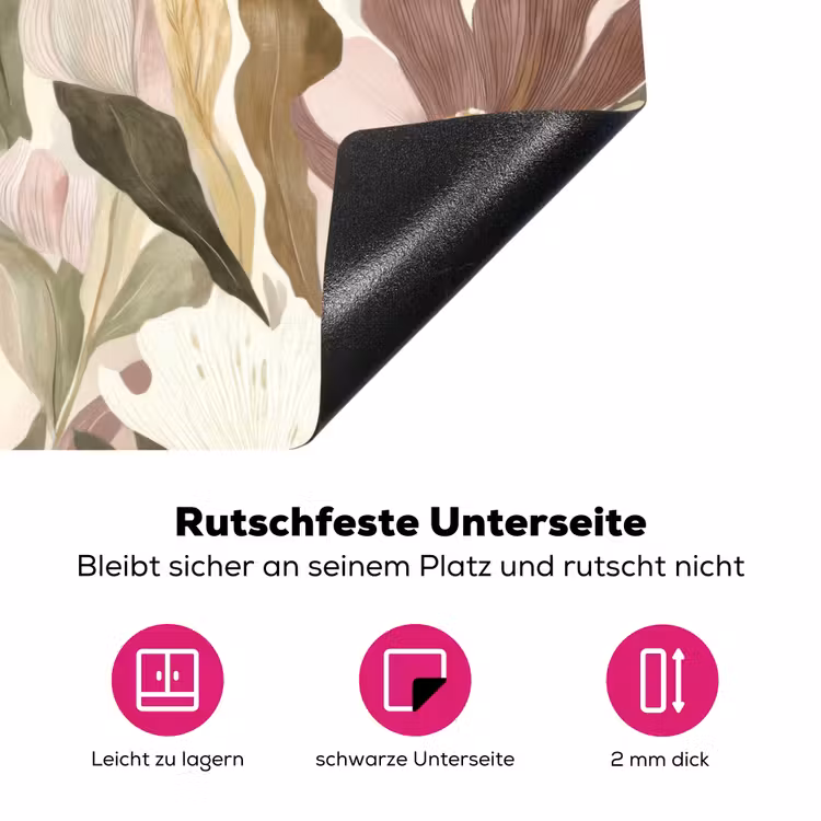 Bloemen - Aquarel - Kleurrijk Inductie beschermer vinyl 3mm klein 276 -zzzzzzz-lf-onderkant