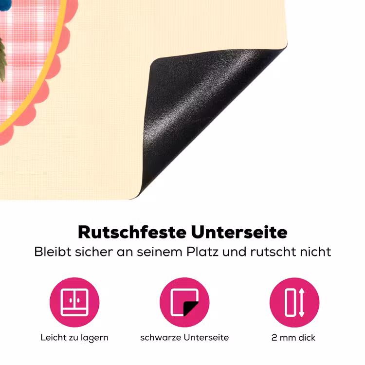 Bloemen - Blauw - Lijst - Bladeren Inductie beschermer vinyl 3mm klein -zzzzzzz-lf-onderkant