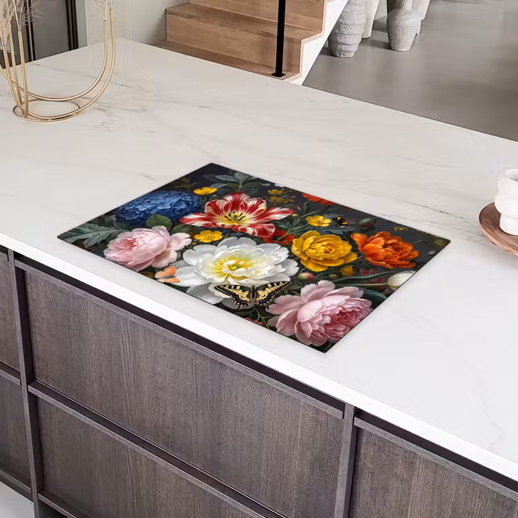 Bloemen - Boeket - Klassiek - Kleurrijk - Natuur Inductie beschermer vinyl 3mm klein -sfeer8