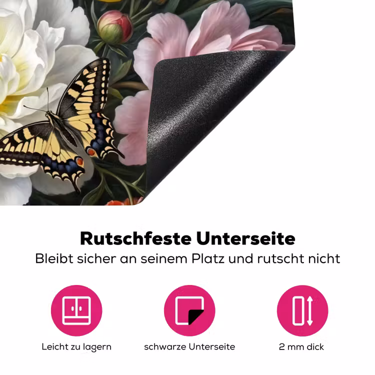 Bloemen - Boeket - Klassiek - Kleurrijk - Natuur Inductie beschermer vinyl 3mm klein -zzzzzzz-lf-onderkant
