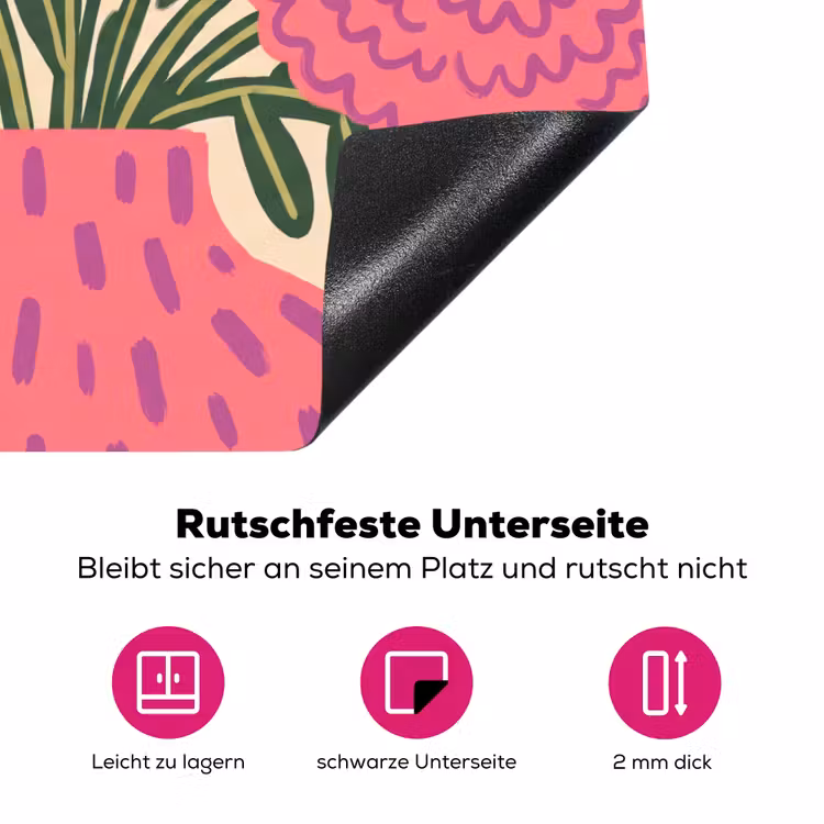 Bloemen - Boeket - Natuur - Abstract - Roze Inductie beschermer vinyl 3mm middel -zzzzzzz-lf-onderkant
