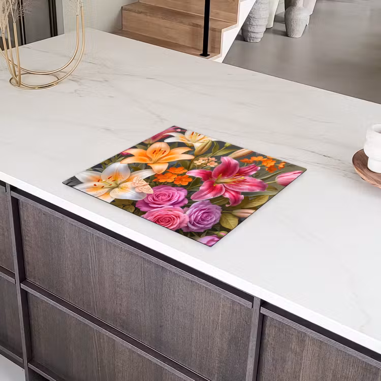 Bloemen - Boeket - Natuur - Kleurrijk - Modern Inductie beschermer vinyl 3mm middel -sfeer8
