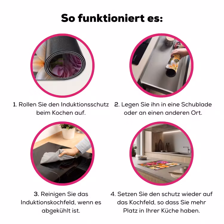 Bloemen - Boeket - Natuur - Kleurrijk - Modern Inductie beschermer vinyl 3mm middel -zzzzzzz-lf-werking