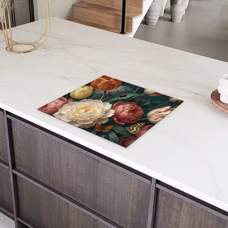 Bloemen - Boeket - Natuur - Klassiek - Donker Inductie beschermer vinyl 3mm middel -sfeer8