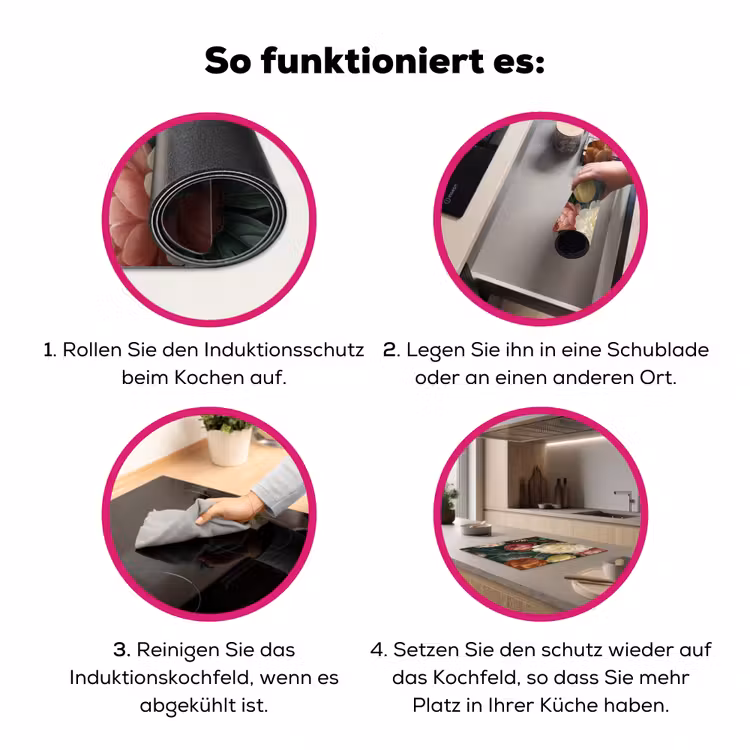 Bloemen - Boeket - Natuur - Klassiek - Donker Inductie beschermer vinyl 3mm middel -zzzzzzz-lf-werking