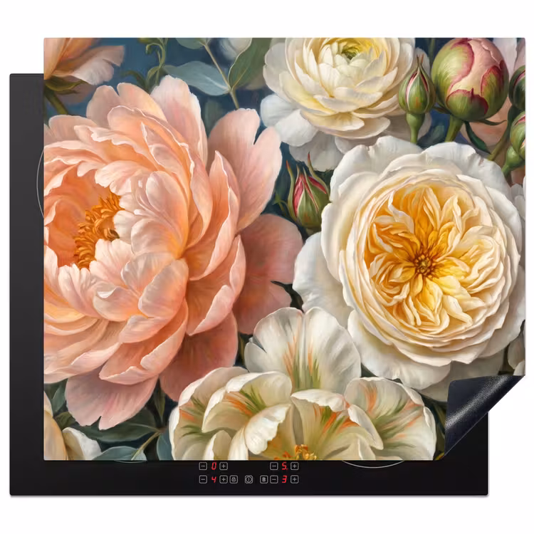Bloemen - Boeket - Natuur - Klassiek - Kleurrijk Inductie beschermer vinyl 3mm middel -3d