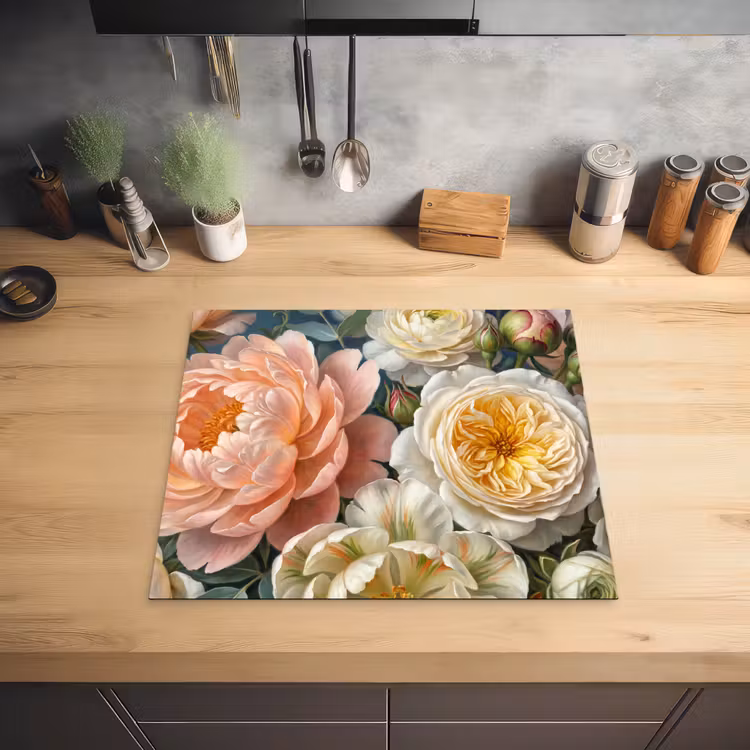 Bloemen - Boeket - Natuur - Klassiek - Kleurrijk Inductie beschermer vinyl 3mm middel -sfeer5