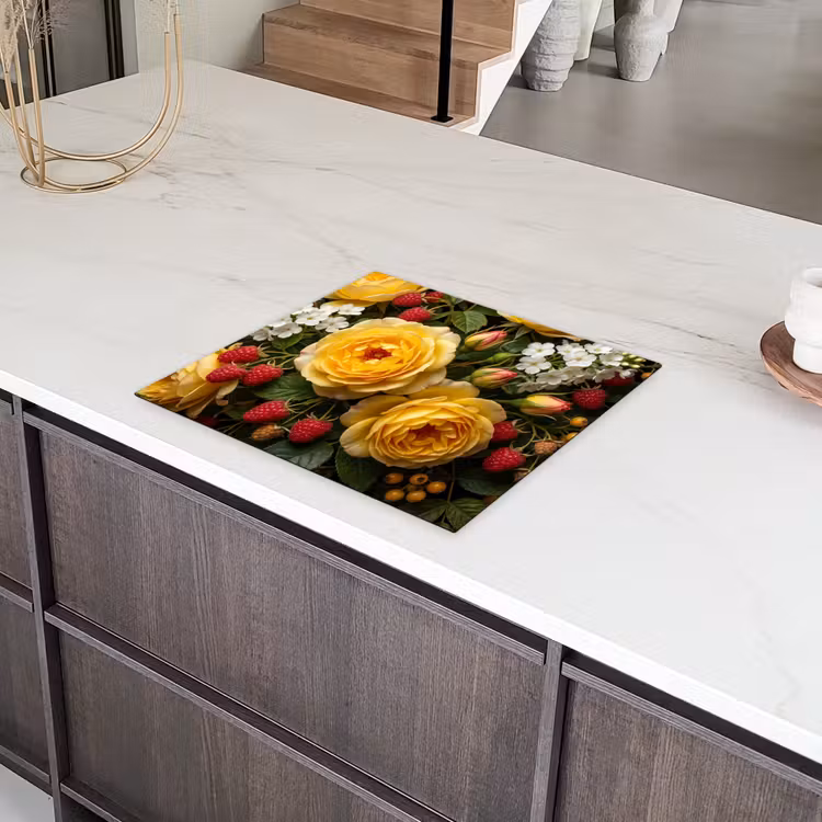 Bloemen - Boeket - Natuur - Klassiek - Geel Inductie beschermer vinyl 3mm middel -sfeer8