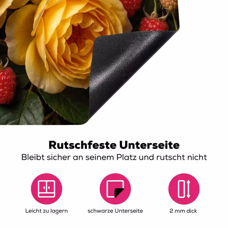 Bloemen - Boeket - Natuur - Klassiek - Geel Inductie beschermer vinyl 3mm middel -zzzzzzz-lf-onderkant