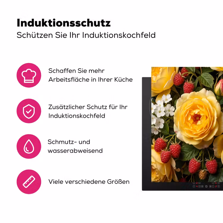 Bloemen - Boeket - Natuur - Klassiek - Geel Inductie beschermer vinyl 3mm middel -zzzzzzz-lf-ups