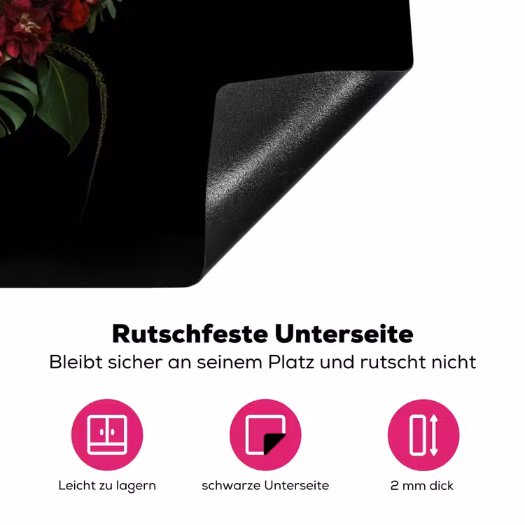 Bloemen - Boeket - Sierlijk Inductie beschermer vinyl 3mm klein -zzzzzzz-lf-onderkant