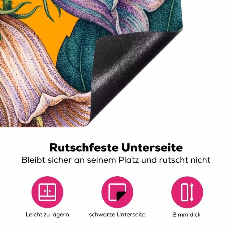 Herdabdeckplatte - Blumen – Botanik – Gelb - Bloemen - Botanisch - Geel Inductie beschermer vinyl 3mm middel