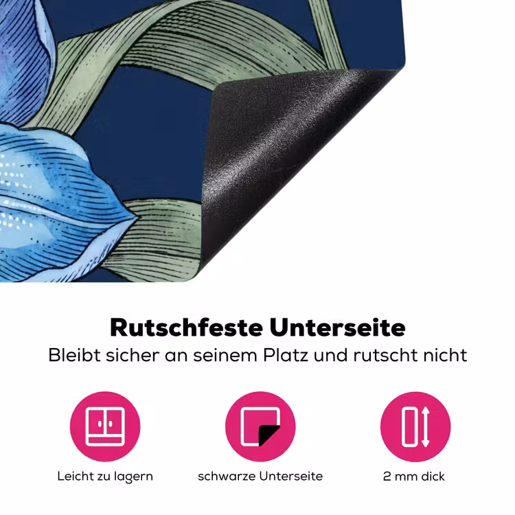 Herdabdeckplatte - Blumen – Botanik – Muster - Bloemen - Botanisch - Patroon Inductie beschermer vinyl 3mm middel