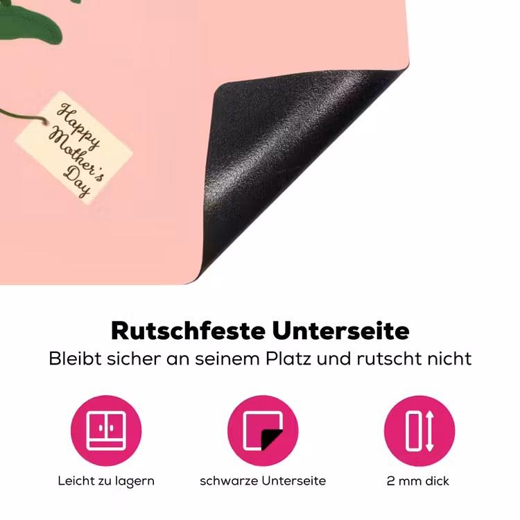 Bloemen - Lint - Kaartje Inductie beschermer vinyl 3mm klein -zzzzzzz-lf-onderkant