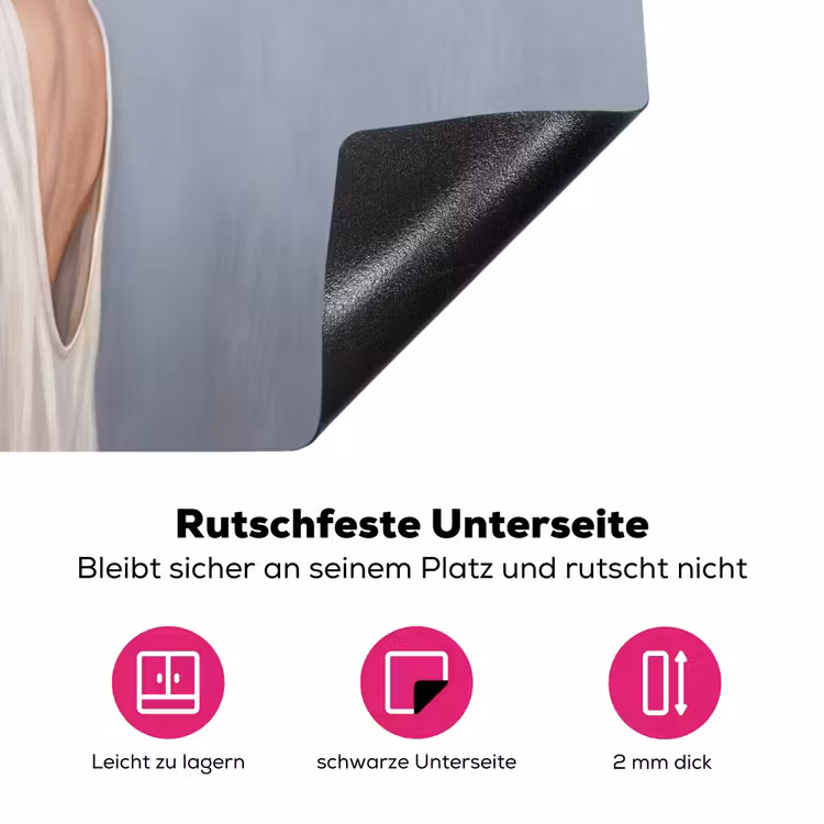Bloemen - Vrouw - Wit Inductie beschermer vinyl 3mm klein -zzzzzzz-lf-onderkant