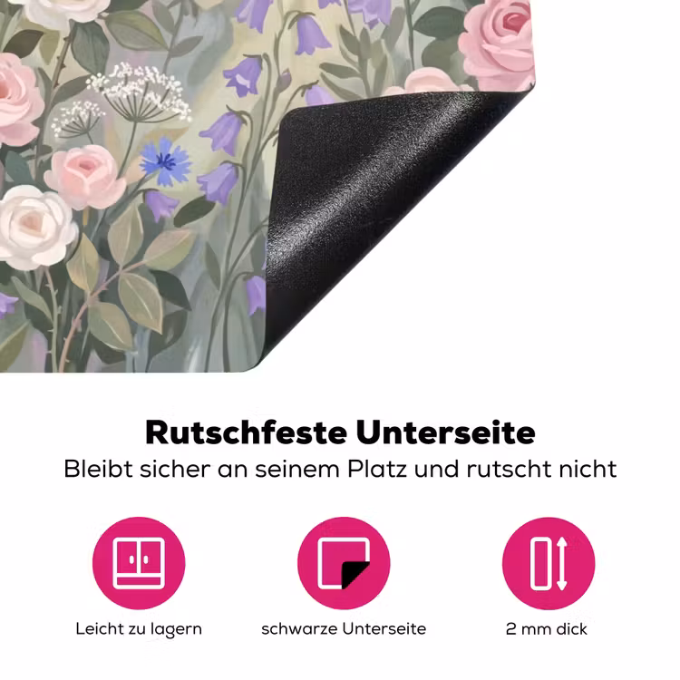 Bloemen - Tuin - Natuur - Kleurrijk Inductie beschermer vinyl 3mm klein -zzzzzzz-lf-onderkant