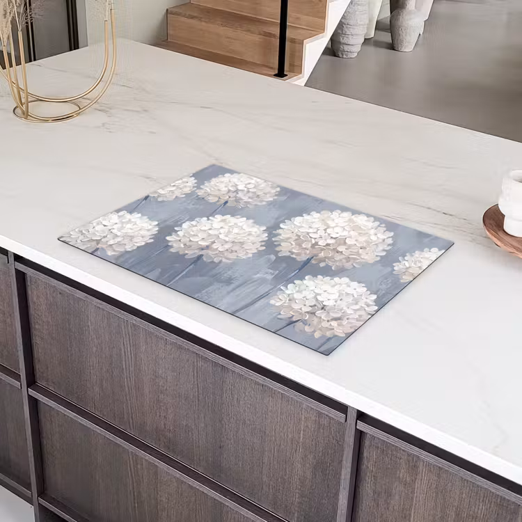 Bloemen - Illustratie - Blauw Inductie beschermer vinyl 3mm klein -sfeer8