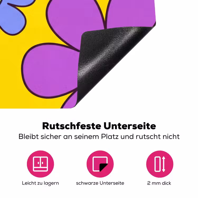 Bloemen - Illustratie - Kleurrijk Inductie beschermer vinyl 3mm klein -zzzzzzz-lf-onderkant