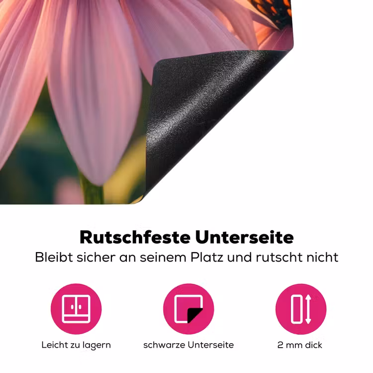 Bloemen - Paars - Bijen Inductie beschermer vinyl 3mm klein -zzzzzzz-lf-onderkant