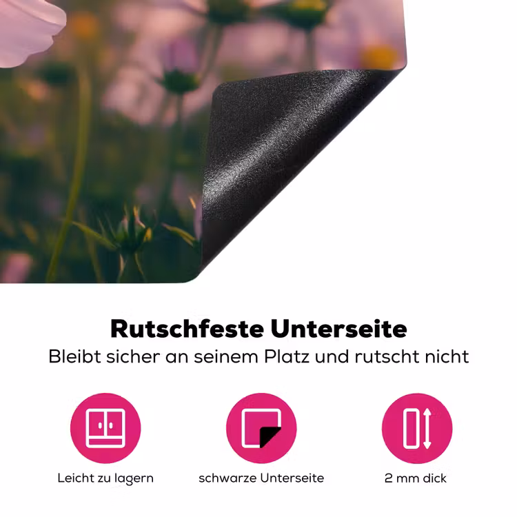 Bloemen - Paars - Wazig Inductie beschermer vinyl 3mm klein -zzzzzzz-lf-onderkant