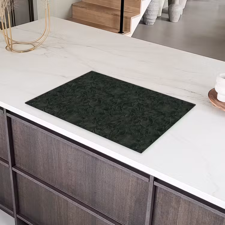 Bloemen - Lijnen - Groen Inductie beschermer vinyl 3mm klein 276 -sfeer8