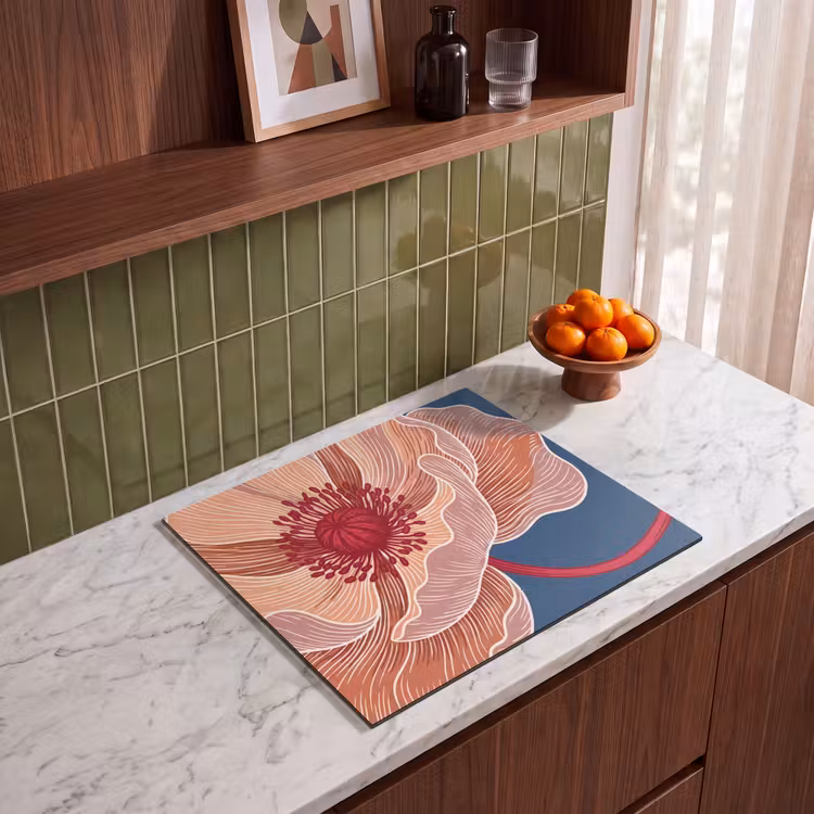 Herdabdeckplatte - Blumen – Modern – Abstrakt - Bloemen - Modern - Abstract Inductie beschermer vinyl 3mm middel
