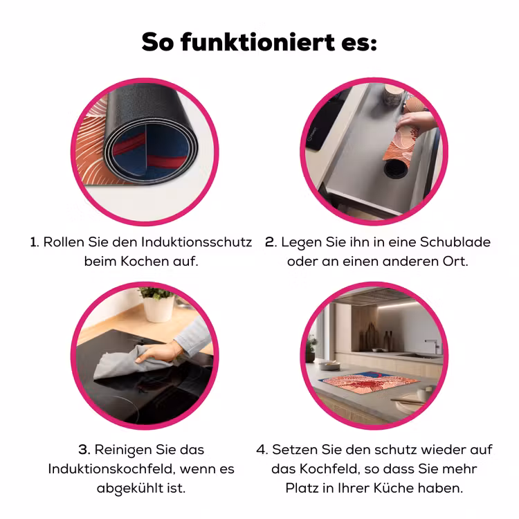 Herdabdeckplatte - Blumen – Modern – Abstrakt - Bloemen - Modern - Abstract Inductie beschermer vinyl 3mm middel