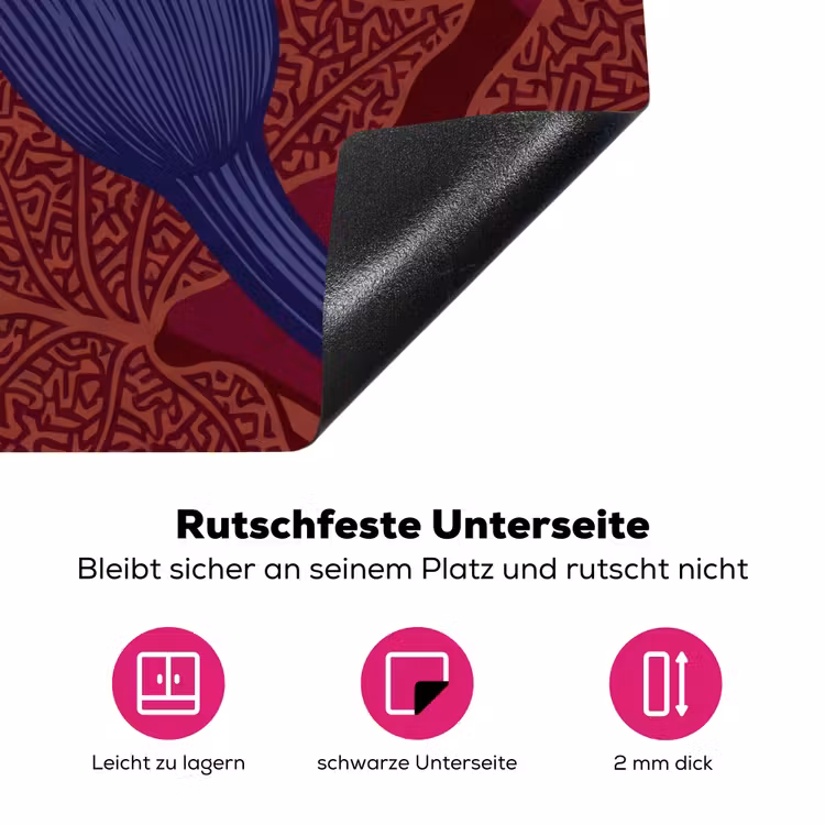 Herdabdeckplatte - Blumen – Modern – Lila - Bloemen - Modern - Paars Inductie beschermer vinyl 3mm middel