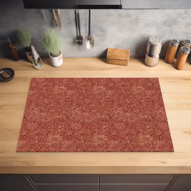 Bloemen - Motief - Rood Inductie beschermer vinyl 3mm klein 276 -sfeer5