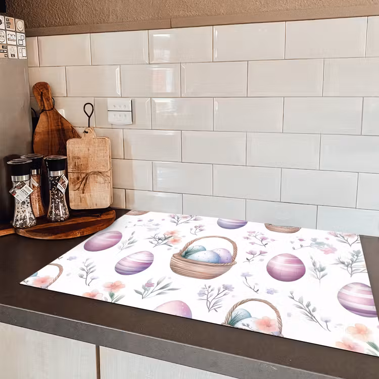 Bloemen - Paaseieren - Patroon Inductie beschermer vinyl 3mm klein -sfeer3