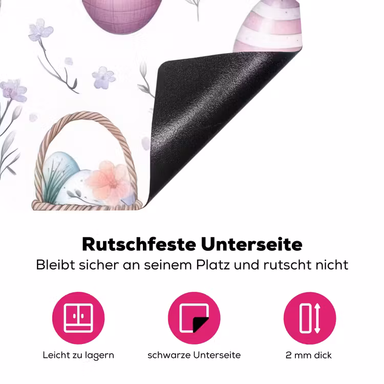 Bloemen - Paaseieren - Patroon Inductie beschermer vinyl 3mm klein -zzzzzzz-lf-onderkant