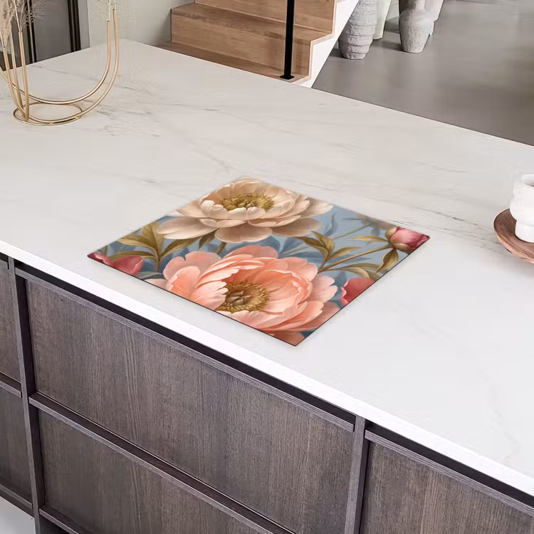 Bloemen - Roze - Beige - Modern - Natuur Inductie beschermer vinyl 3mm middel -sfeer8