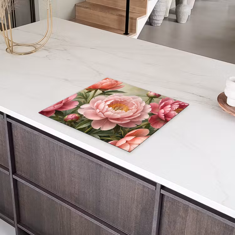 Bloemen - Roze - Klassiek - Gedetailleerd - Natuur Inductie beschermer vinyl 3mm middel -sfeer8