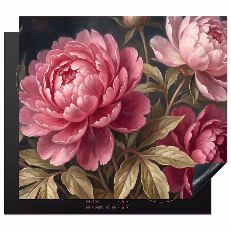 Bloemen - Roze - Klassiek - Natuur Inductie beschermer vinyl 3mm middel -3d