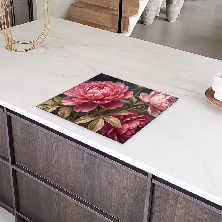 Bloemen - Roze - Klassiek - Natuur Inductie beschermer vinyl 3mm middel -sfeer8