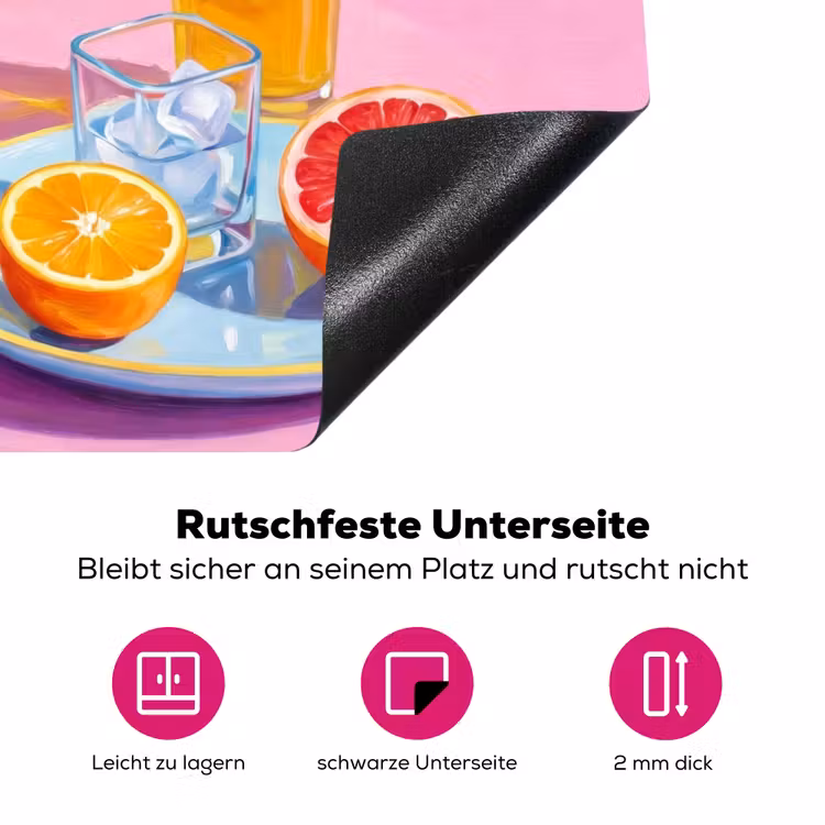 Herdabdeckplatte - Blumen – Rosa – Modern - Bloemen - Roze - Modern Inductie beschermer vinyl 3mm middel
