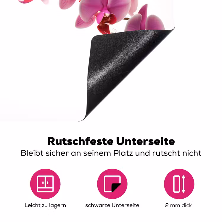 Bloemen - Roze - Tak - Wit Inductie beschermer vinyl 3mm middel -zzzzzzz-lf-onderkant