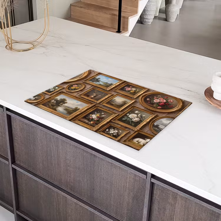 Bloemen - Rozen - Klassiek - Vaas - Kleurrijk Inductie beschermer vinyl 3mm klein -sfeer8