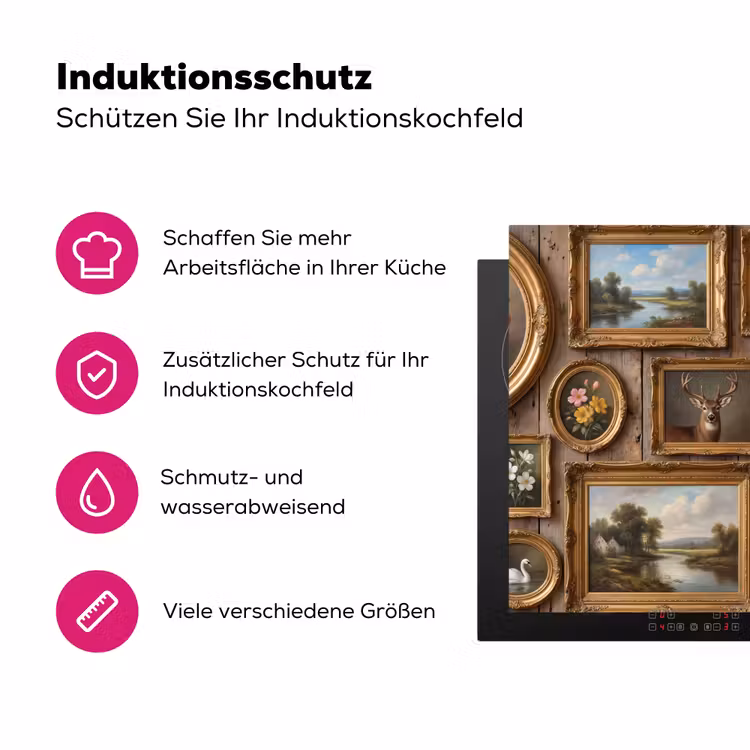 Bloemen - Rozen - Klassiek - Vaas - Kleurrijk Inductie beschermer vinyl 3mm klein -zzzzzzz-lf-ups