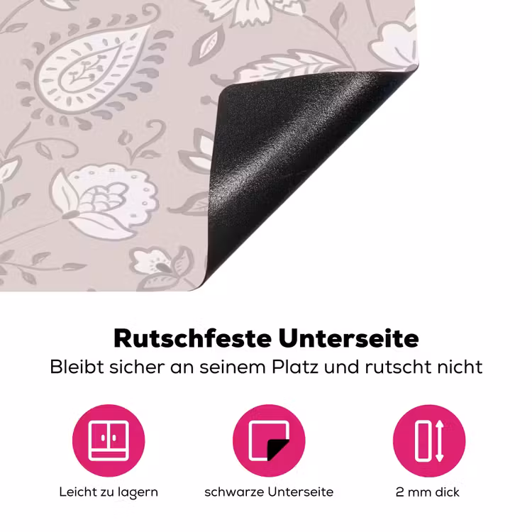Bloemen - Getekend - Lavendel Inductie beschermer vinyl 3mm klein 276 -zzzzzzz-lf-onderkant