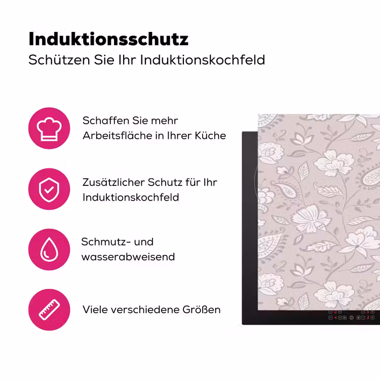 Bloemen - Getekend - Lavendel Inductie beschermer vinyl 3mm klein 276 -zzzzzzz-lf-ups