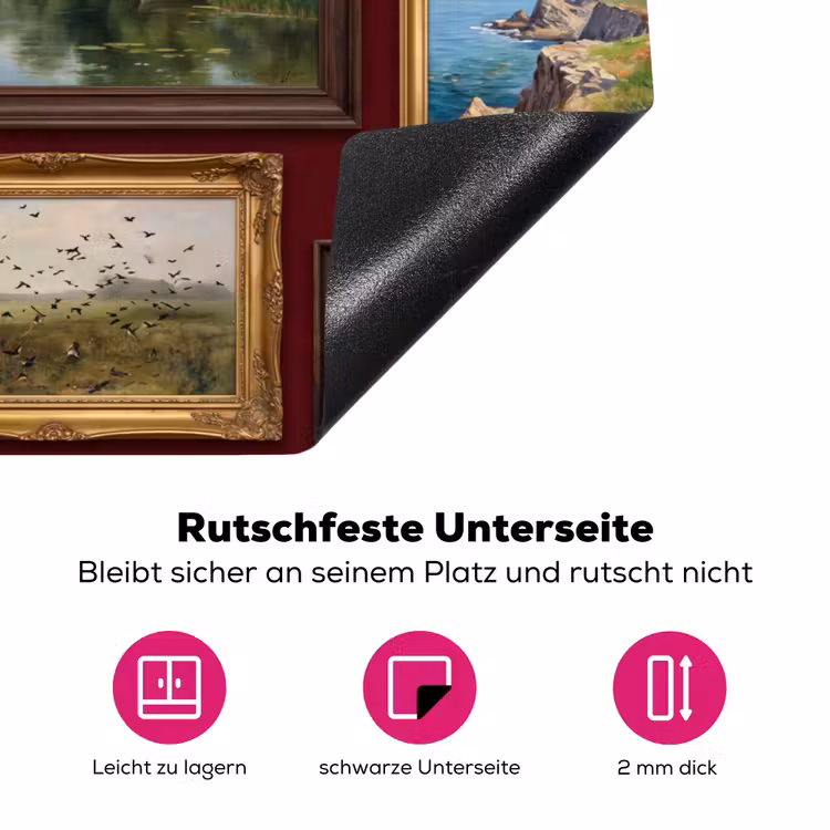 Bloemen - Vaas - Klassiek - Kunst - Rood Inductie beschermer vinyl 3mm klein -zzzzzzz-lf-onderkant
