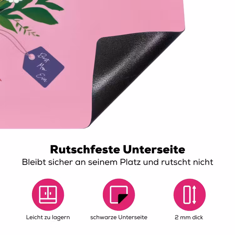 Bloemen - Quote - Kaartje - Kleurrijk Inductie beschermer vinyl 3mm klein -zzzzzzz-lf-onderkant