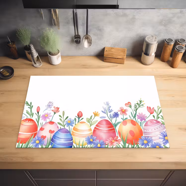 Bloementuin - Kleurrijk - Eieren Inductie beschermer vinyl 3mm klein -sfeer5